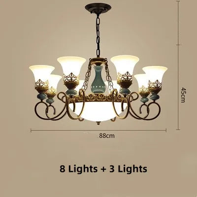 Lustre classique vintage en céramique et verre ancien — LZ4P9XQ