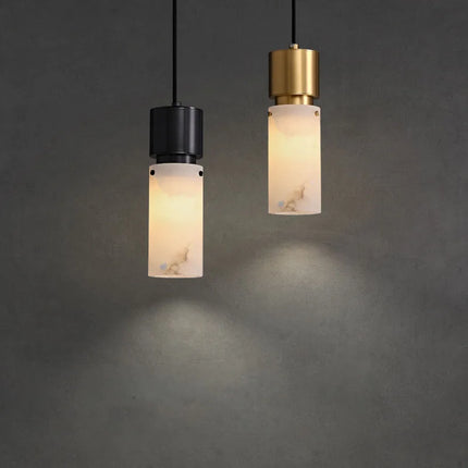 Lustre suspension en marbre naturel avec cordon ajustable — LZ4D7Q2