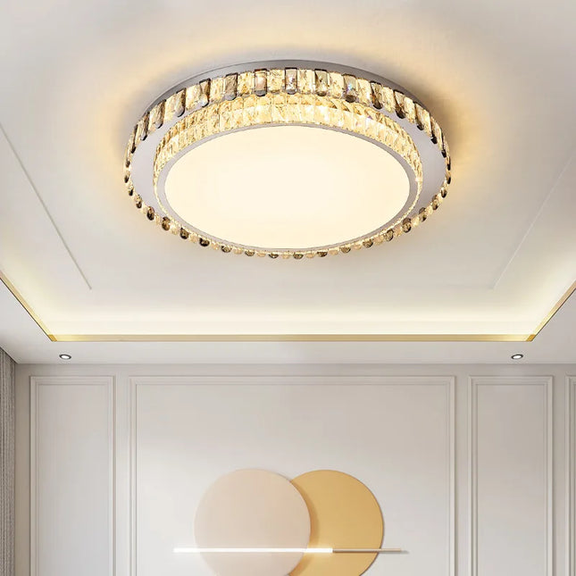 Plafonnier LED rond en cristal de luxe moderne — LZ4X9P2Q