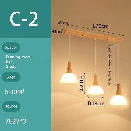 Lustre suspension en bois massif et verre — LZ4P9XQ