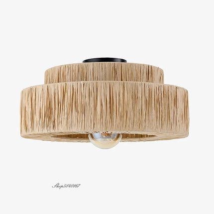 Lustre suspension rotin artisanal style japonais créatif — LZ4X9T