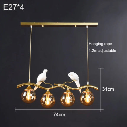 Lustre suspension nordique moderne motif oiseau pour intérieur — LZ4P9X