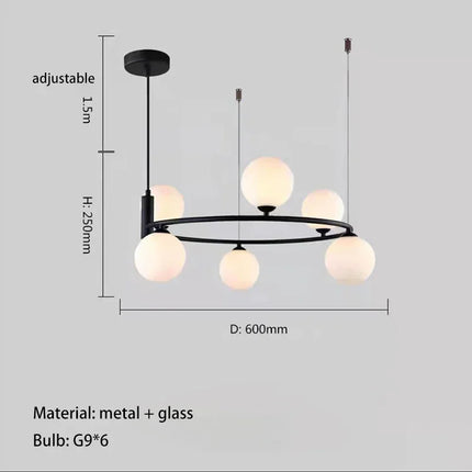 Lustre LED en verre style nordique pour décoration intérieure — LZ4X9M