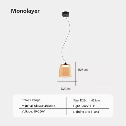 Lustre suspension nordique en fil de verre pour décoration intérieure — LZ4X9B