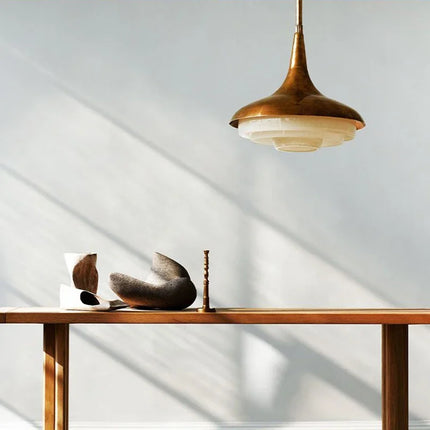 Plafonnier LED rétro en verre et métal pour intérieur décoratif — LZ4X9D