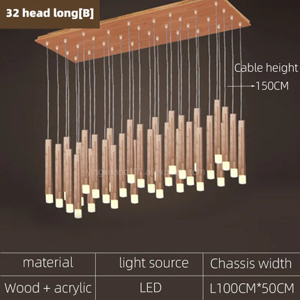 Lustre suspendu moderne en bois pour tous espaces — LZ4N7Q2