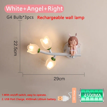 Applique murale rechargeable en résine décorative pour chambre d’enfant — LZ4X9T1