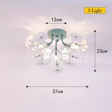 Plafonnier en cristal style pastoral avec motifs pétales nordiques — LZ4QJ7M2