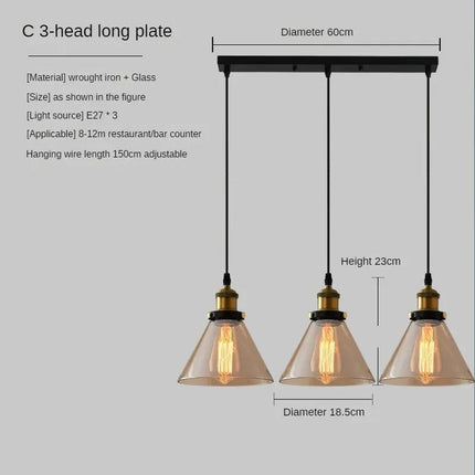 Suspension vintage en verre fumé pour loft et restaurant — LZ4X9P