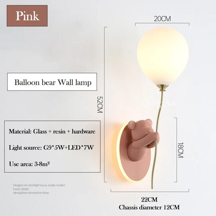 Applique murale LED ours doré en verre pour chambre enfant — LZ4X9T1