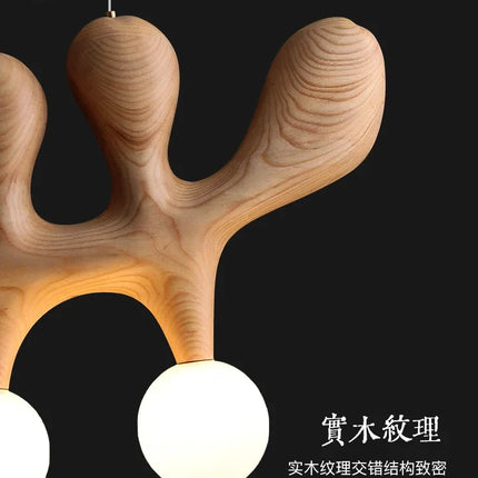 Suspension traditionnelle en bois massif style zen pour restaurant et bar — LZ4P9XQ