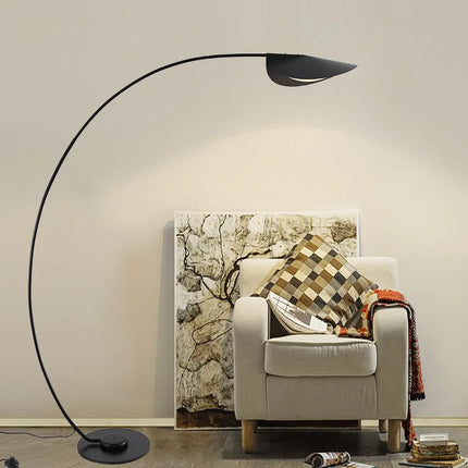Lampadaire LED noir à parabole pour salon et chambre — LZ4X9T2