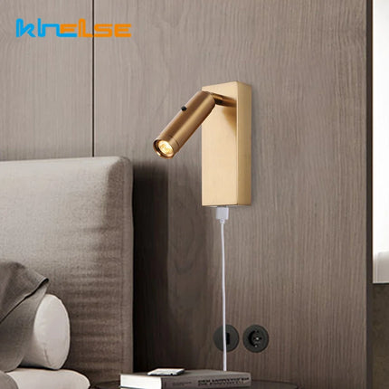 Applique murale LED 3W orientable 350° avec port USB et interrupteur — LZ4D9XQ
