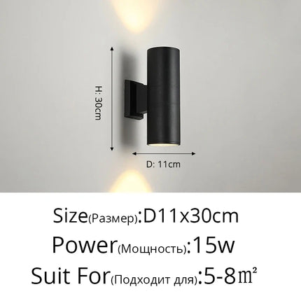 Applique murale extérieure double en aluminium — LZ4G7T9