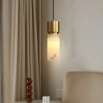 Lustre suspension en marbre naturel avec cordon ajustable — LZ4D7Q2
