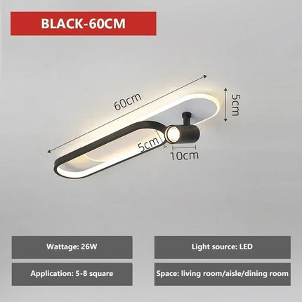 Plafonnier LED moderne avec spot orientable pour décoration intérieure — LZ4X9P