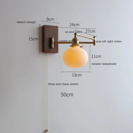 Applique murale LED en bois de frêne et noyer — LZ4X9T2