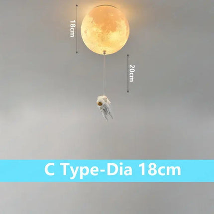 Plafonnier décoratif lune avec astronaute pour chambre — LZ4X9T2