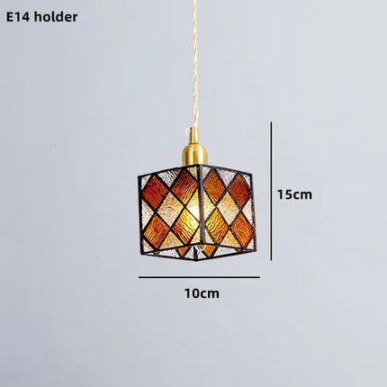 Suspension nordique en verre teinté et cuivre élégant — LZ4X9P