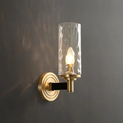 Applique murale double tête en cuivre effet ondulation d'eau rétro — LZ4X9P2