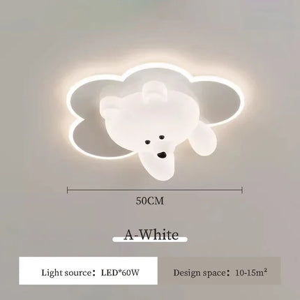 Plafonnier enfant en forme d’ours et nuage mignons — LZ4X9P2