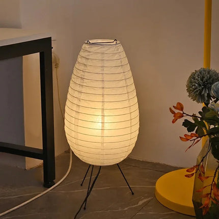 Lampe de chevet Wabi Sabi en papier de riz au design rétro — LZ4X9P2