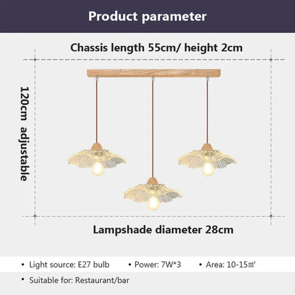 Suspension décorative nordique en verre et bois pour intérieur — LZ4X9P