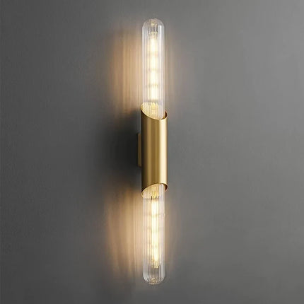 Applique murale minimaliste en laiton et cuivre avec ampoule intégrée — LZ4X9T