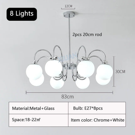 Lustre moderne en chrome avec suspension en verre transparent — LZ4X9B