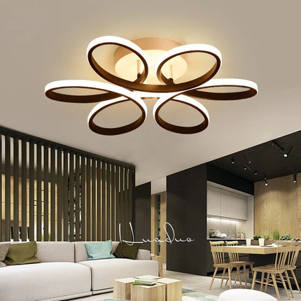 Lustre LED nordique en forme de fleur avec télécommande — LZ4X9P2