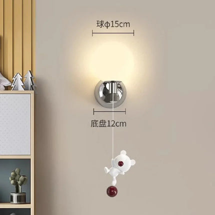 Applique murale en métal décor ours et lune pour intérieur — LZ4X9J