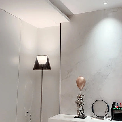 lampadaire moderne en acier inoxydable avec abat-jour acrylique led