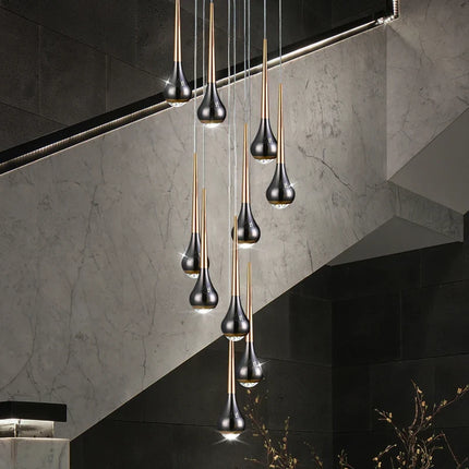 Lustre suspension long nordique creux pour loft, hôtel, appartement — LZ4M9Q2