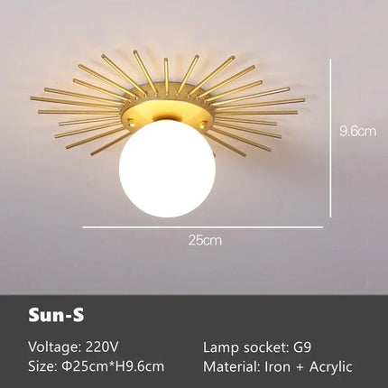 Plafonnier doré luxe style nordique feuille de lotus en montage surface — LZ4P9XQ