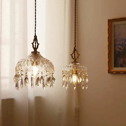 Lustre suspension nordique en laiton avec cristal et verre — LZ4X9P2Q