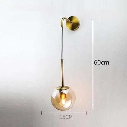 Applique murale rétro en verre au design nordique lumineux — LZ4X9T2