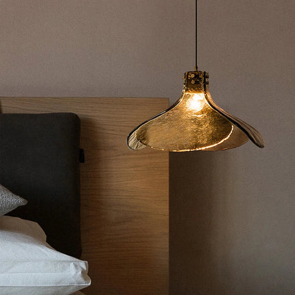 Lustre rétro en verre forme fleur pour ambiance élégante — LZ4X9P2