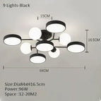 9 lumières noires / 3 couleurs modifiables