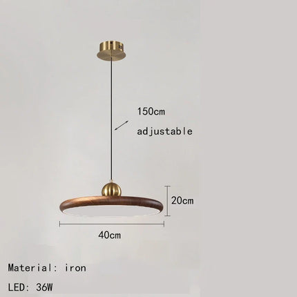 Lustre suspension en fer effet grain de bois avec variateur — LZ4P9XQ
