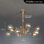 10 têtes claires / Avec des ampoules LED / CHINE