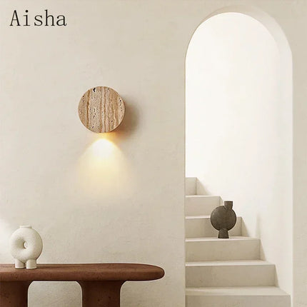 Applique murale japonaise Wabi Sabi en pierre naturelle pour intérieur moderne — LZ4X9T1