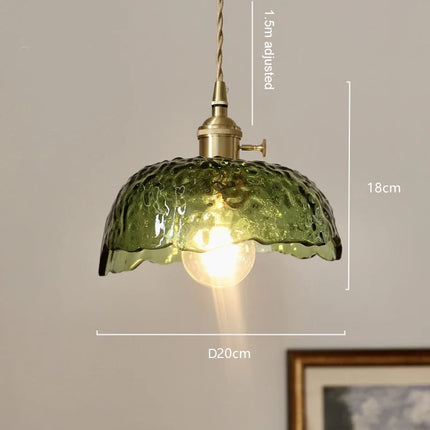 Suspension vintage en cuivre et verre pour restaurant — LZ4F9Q2