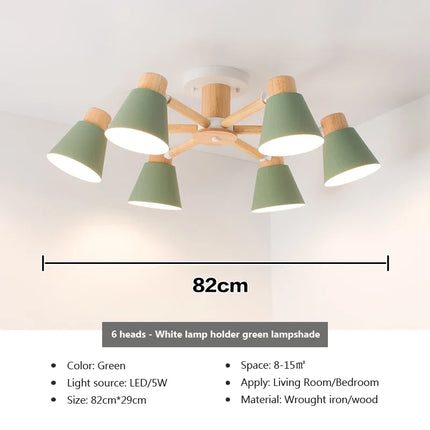 Lustre suspension nordique en bois massif pour hôtel et restaurant — LZ4P9X