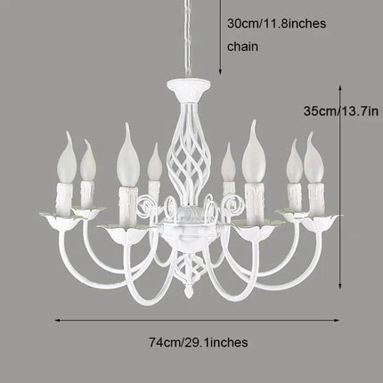 Lustre suspension LED à bougies style européen moderne — LZ4P9X