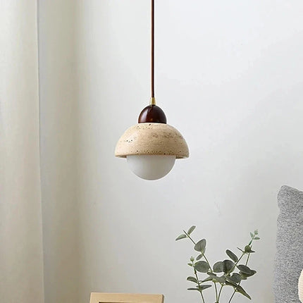 Suspension en marbre jaune style Wabi-Sabi pour salle à manger et restaurant — LZ4X9Q7