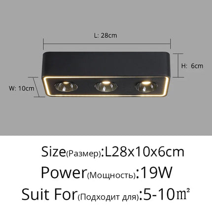 Plafonnier LED carré anti-éblouissement à fixation murale — LZ4X9P
