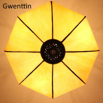 Lustre suspension en verre teinté style Tiffany pour intérieur — LZ4X9M