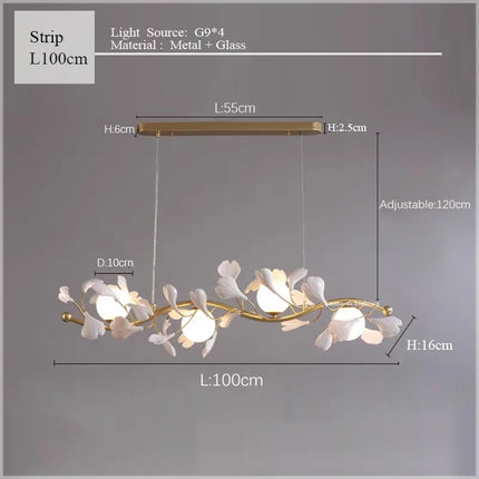 Suspension luxe au design ginkgo pour éclairage moderne et élégant — LZ4D7Q9
