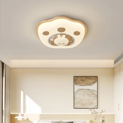Plafonnier LED nordique en bois massif avec motifs cerf et élan — LZ4X9T2
