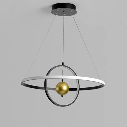 Lustre circulaire en boule de fer avec LED décoratives — LZ4X9T2